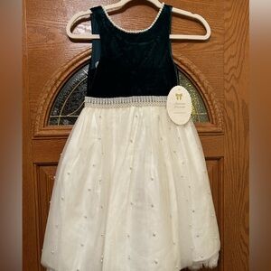 Brand New With Tag Beautiful green and white dress for girls